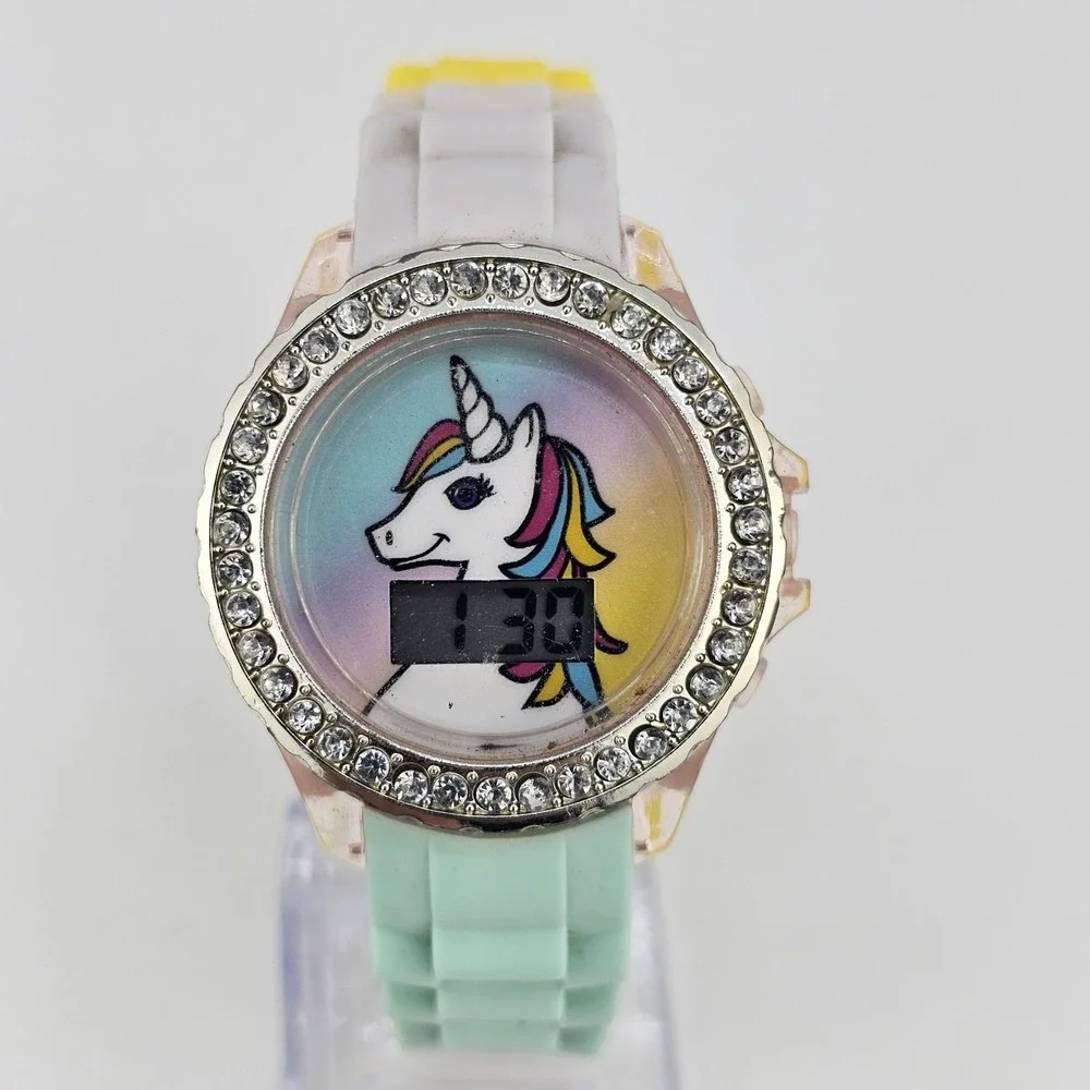 Unicorn Kids‎ Digital Watch 35MM Multicolor Plastic Bands New Battery